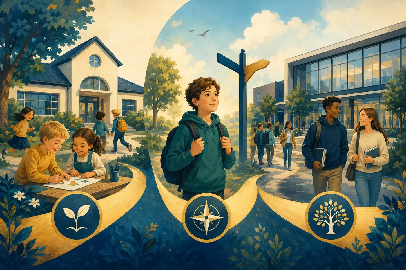A student choosing a path through the Dutch education system